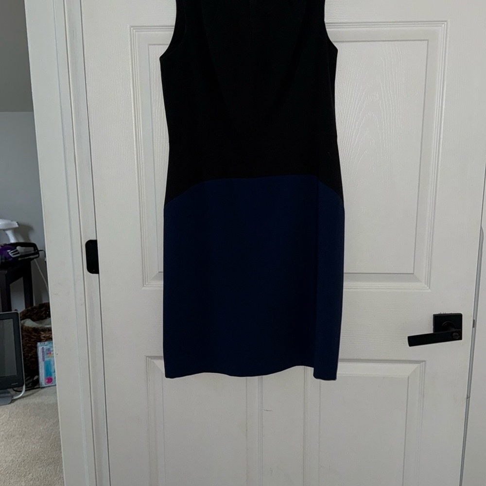 BCBG Max Azria Behati Black & Navy Blue Color Block Sheath Dress